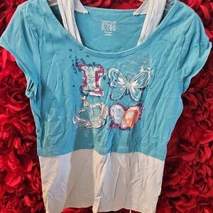 Canyon River Blues Kids Blue Graphic Top